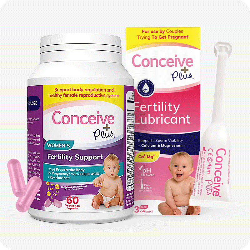 Conceive Plus Women's Fertility Support 60 Caps + 3 Lubricant Applicators